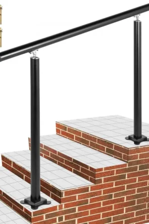 Offres VEVOR Kit Main Courante Balustrade Garde Corps Terrasse Rampe Escalier Noire Rampe d'Escalier Extérieur en Aluminium / Fer Main Courante Construction Solide Paquet de Valeur pour Escalier 121 x 91 cm Haute Qualité