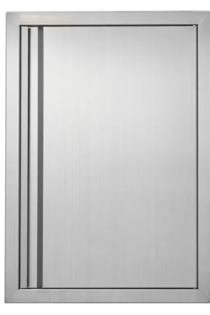 Authentique VEVOR Porte d'Accès pour Barbecue, Porte de Cuisine Extérieure Simple de 432x610 mm, Porte Encastrée en Inox, avec Poignée Encastrée, pour Îlot de Barbecue, Station de Grillades, Placard Extérieure